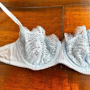Victoria’s Secret lace bra in sky blue. Size 34B.